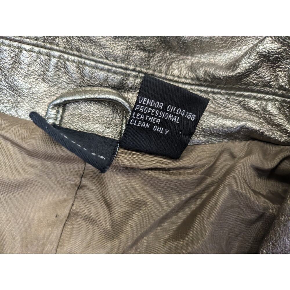 Cabi Leather One Button Size 16 Metallic Gold jacket - Picture 7 of 11